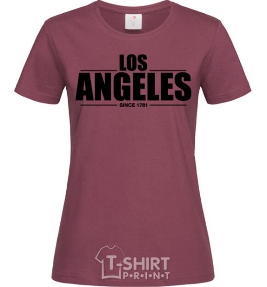 Women's T-shirt Los Angeles since 1781 burgundy фото
