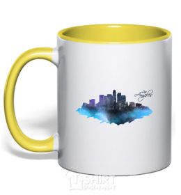 Mug with a colored handle LA kelly-green фото