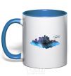 Mug with a colored handle LA city royal-blue фото