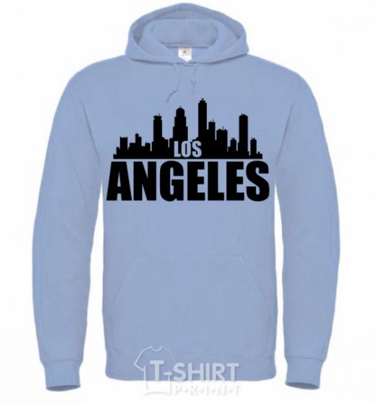 Men`s hoodie Los Angeles towers sky-blue фото