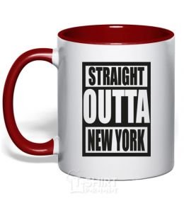 Mug with a colored handle Statue of Liberty light-pink фото