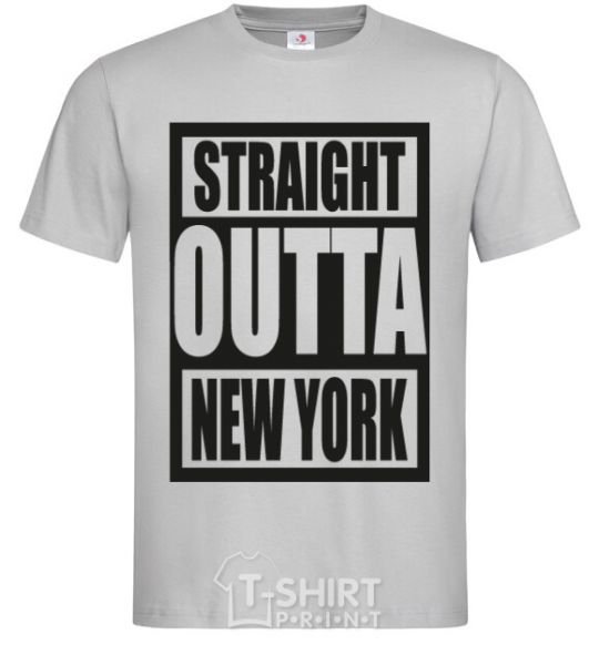 Мужская футболка Straight outta New York Серый фото
