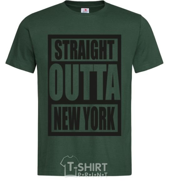 Men's T-Shirt Straight outta New York bottle-green фото
