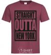 Men's T-Shirt Straight outta New York burgundy фото