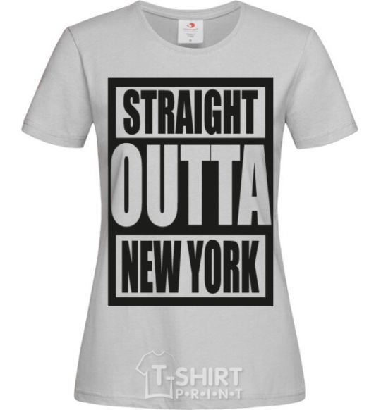 Женская футболка Straight outta New York Серый фото