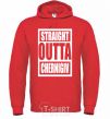 Men`s hoodie Straight outta Chernigiv bright-red фото