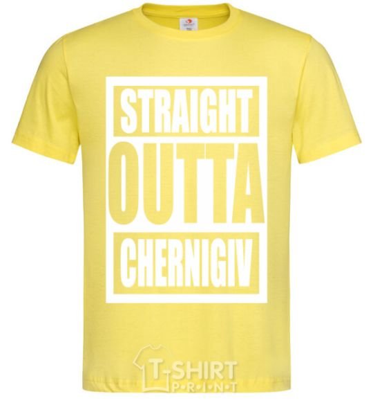 Мужская футболка Straight outta Chernigiv Лимонный фото