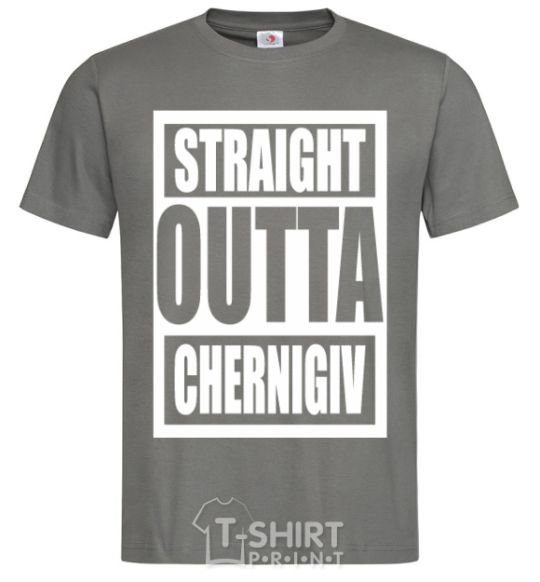 Men's T-Shirt Straight outta Chernigiv dark-grey фото