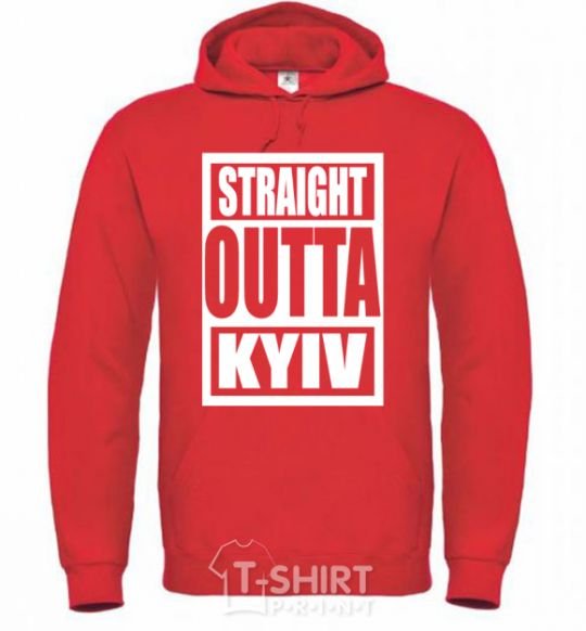 Men`s hoodie Straight outta Kyiv bright-red фото