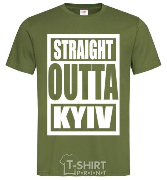 Мужская футболка Straight outta Kyiv Оливковый фото