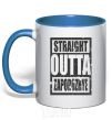 Mug with a colored handle Straight outta Zaporozhye royal-blue фото