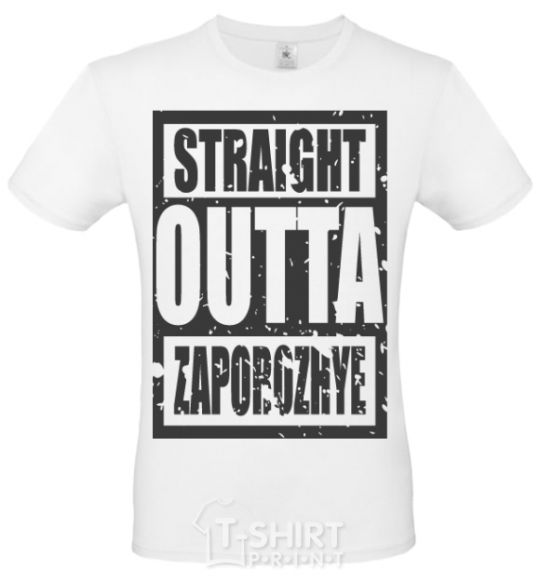 Men's T-Shirt Straight outta Zaporozhye White фото