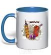 Mug with a colored handle Hello England royal-blue фото