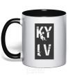 Mug with a colored handle KY IV black фото