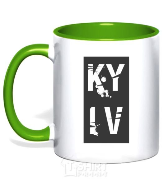Mug with a colored handle KY IV kelly-green фото