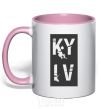 Mug with a colored handle KY IV light-pink фото