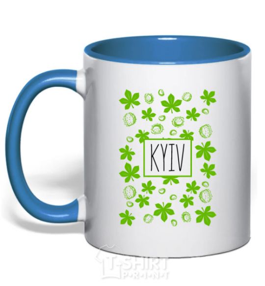 Mug with a colored handle Kyiv chestnuts royal-blue фото