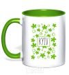 Mug with a colored handle Kyiv chestnuts kelly-green фото