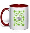 Mug with a colored handle Kyiv chestnuts red фото