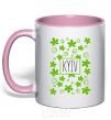 Mug with a colored handle Kyiv chestnuts light-pink фото