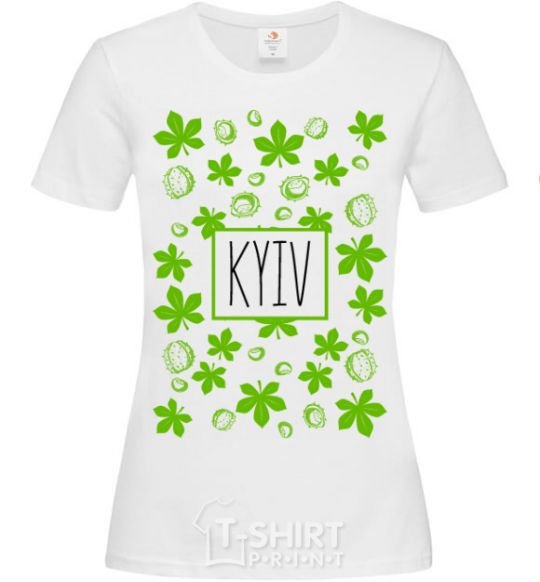 Women's T-shirt Kyiv chestnuts White фото