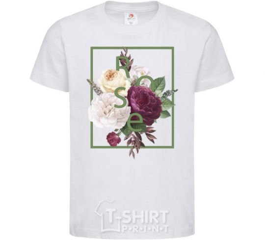 Kids T-shirt Roses White фото