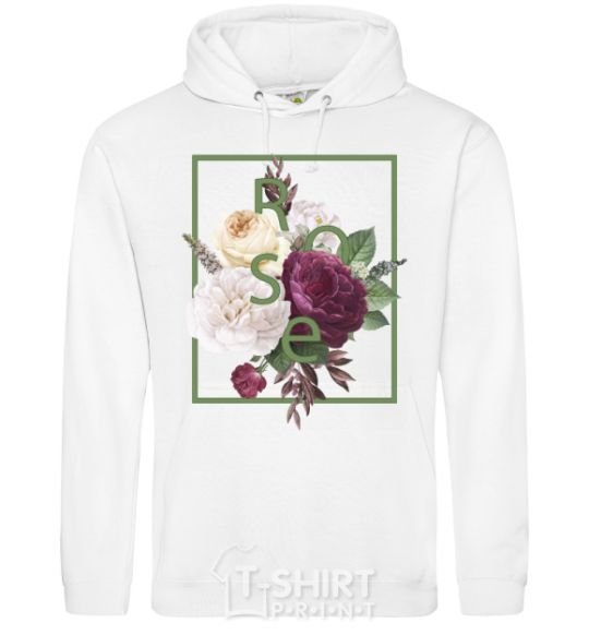 Men`s hoodie Roses White фото