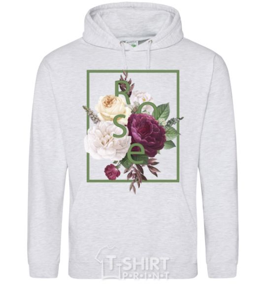 Men`s hoodie Roses sport-grey фото