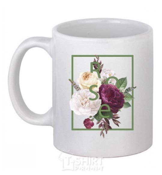Ceramic mug Roses White фото
