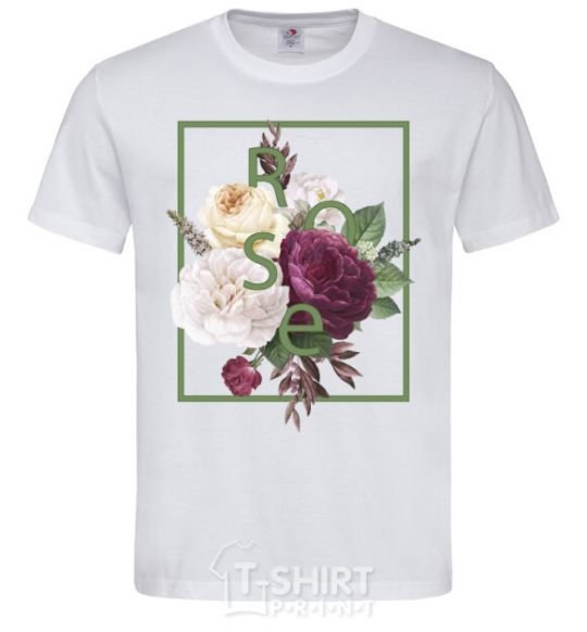 Men's T-Shirt Roses White фото