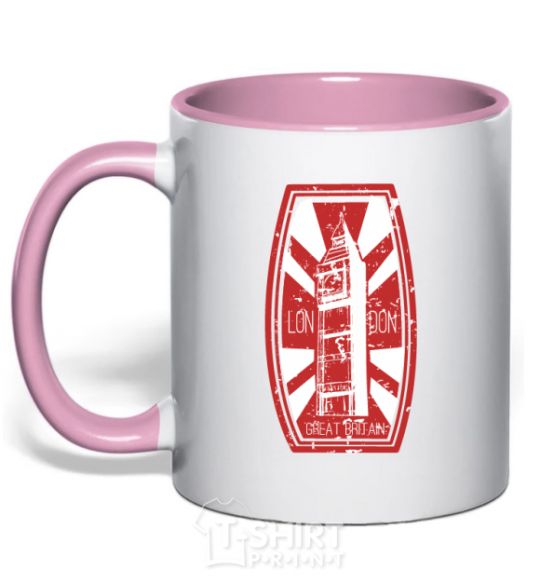 Чашка с цветной ручкой Great Britan Нежно розовый фото