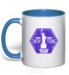 Mug with a colored handle Statue of Liberty royal-blue фото