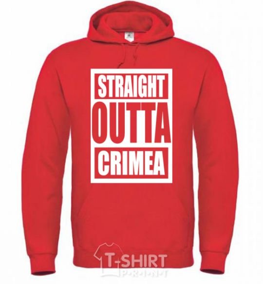 Men`s hoodie Straight outta Crimea bright-red фото