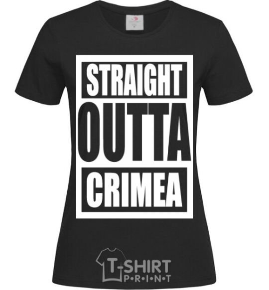Женская футболка Straight outta Crimea Черный фото
