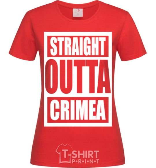 Женская футболка Straight outta Crimea Красный фото