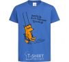 Kids T-shirt If you want to be strong, work out royal-blue фото