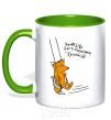 Mug with a colored handle If you want to be strong, work out kelly-green фото