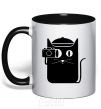 Mug with a colored handle Coto photo black фото