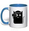 Mug with a colored handle Coto photo royal-blue фото