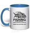 Mug with a colored handle Fishing is like the mafia royal-blue фото