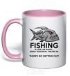Mug with a colored handle Fishing is like the mafia light-pink фото