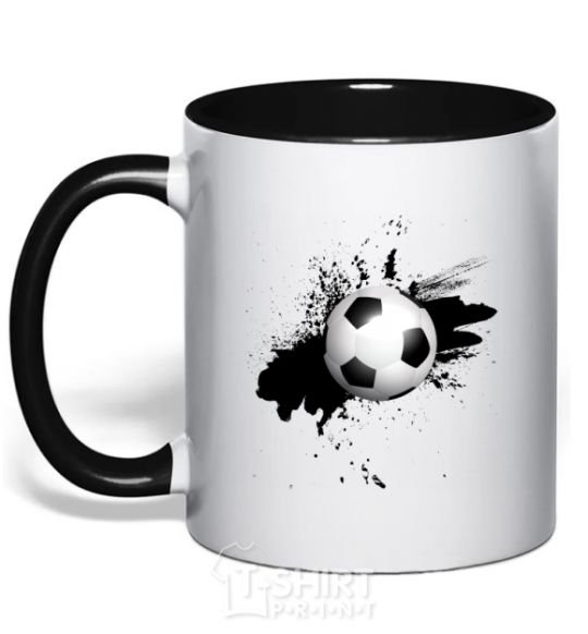 Mug with a colored handle Soccer sprinkles black фото