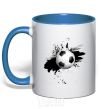 Mug with a colored handle Soccer sprinkles royal-blue фото