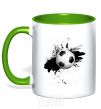 Mug with a colored handle Soccer sprinkles kelly-green фото