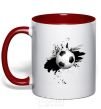 Mug with a colored handle Soccer sprinkles red фото