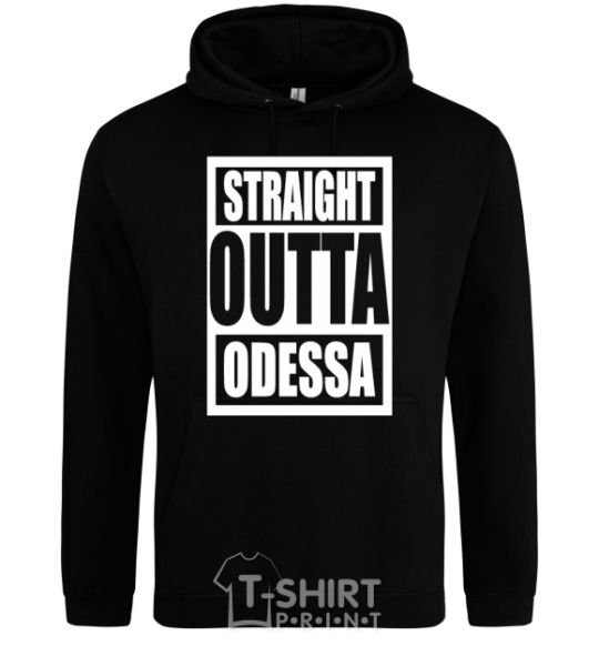 Мужская толстовка (худи) Straight outta Odessa Черный фото