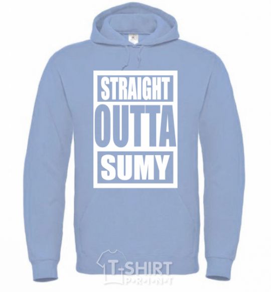 Men`s hoodie Straight outta Sumy sky-blue фото