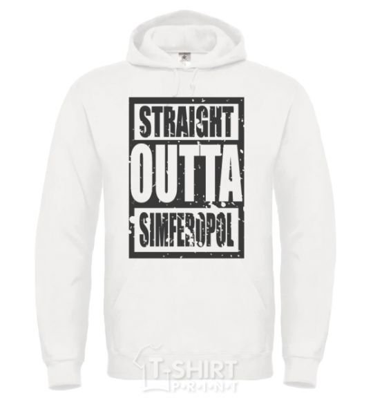 Men`s hoodie Straight outta Simferopol White фото