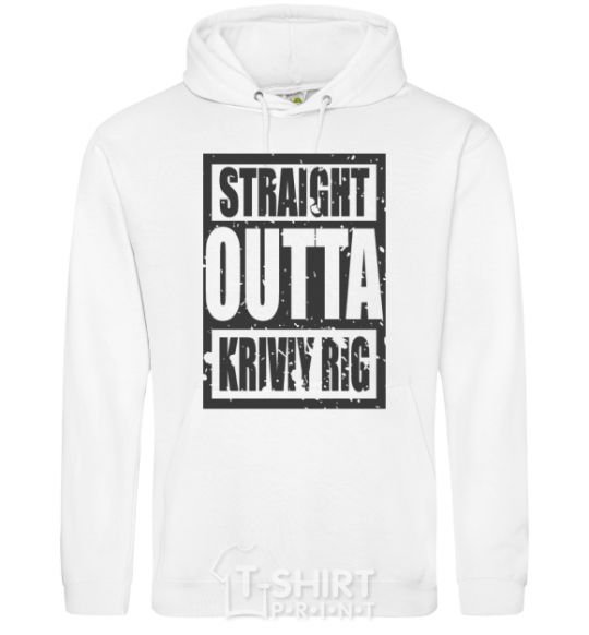 Men`s hoodie Straight outta Kriviy Rig White фото