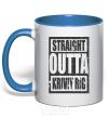 Mug with a colored handle Straight outta Kriviy Rig royal-blue фото